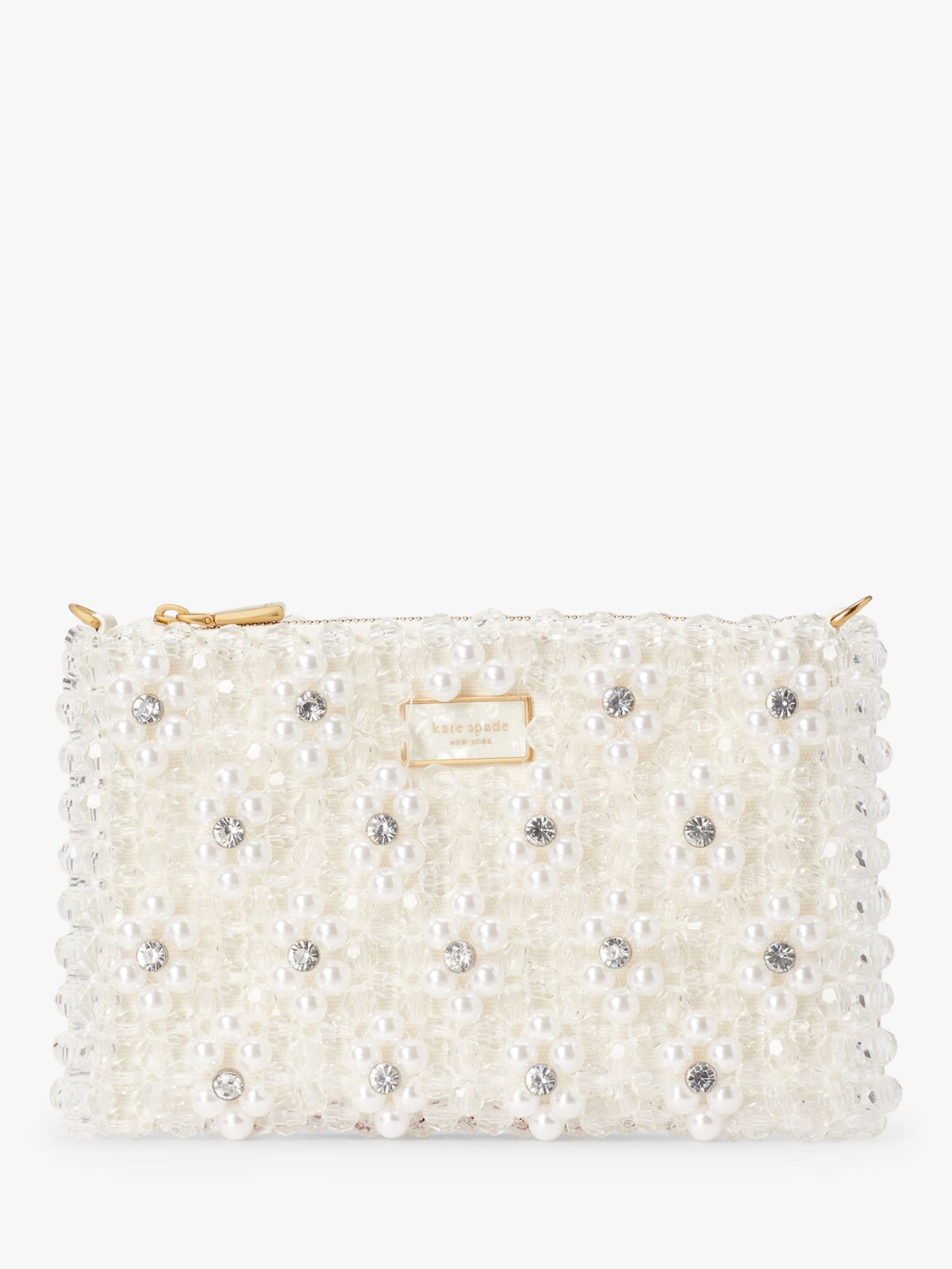 

Kate Spade New York Клатч с жемчужным цветком и бисером, кремовый