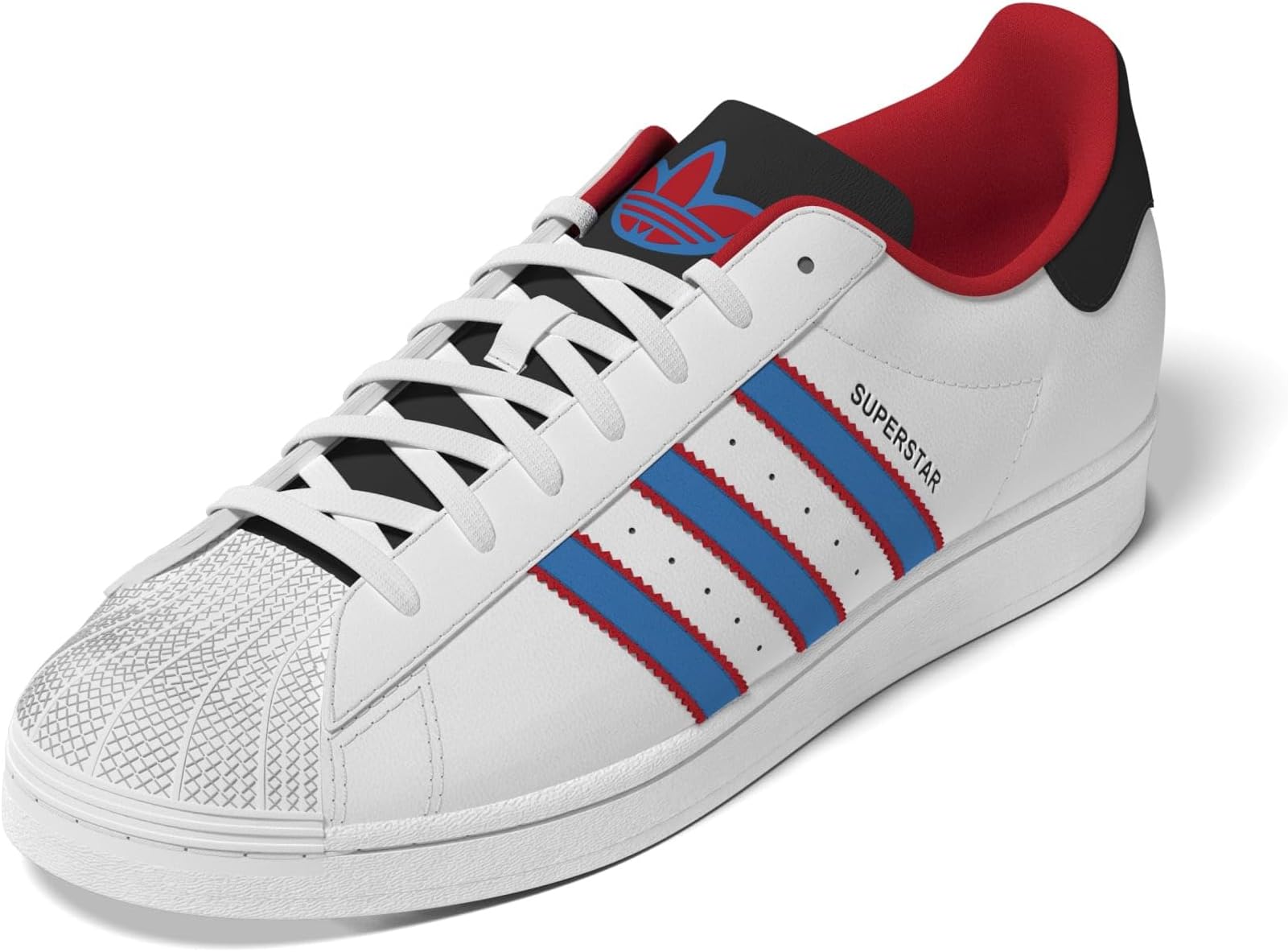 Кроссовки Superstar adidas, цвет White/Bright Blue/Red