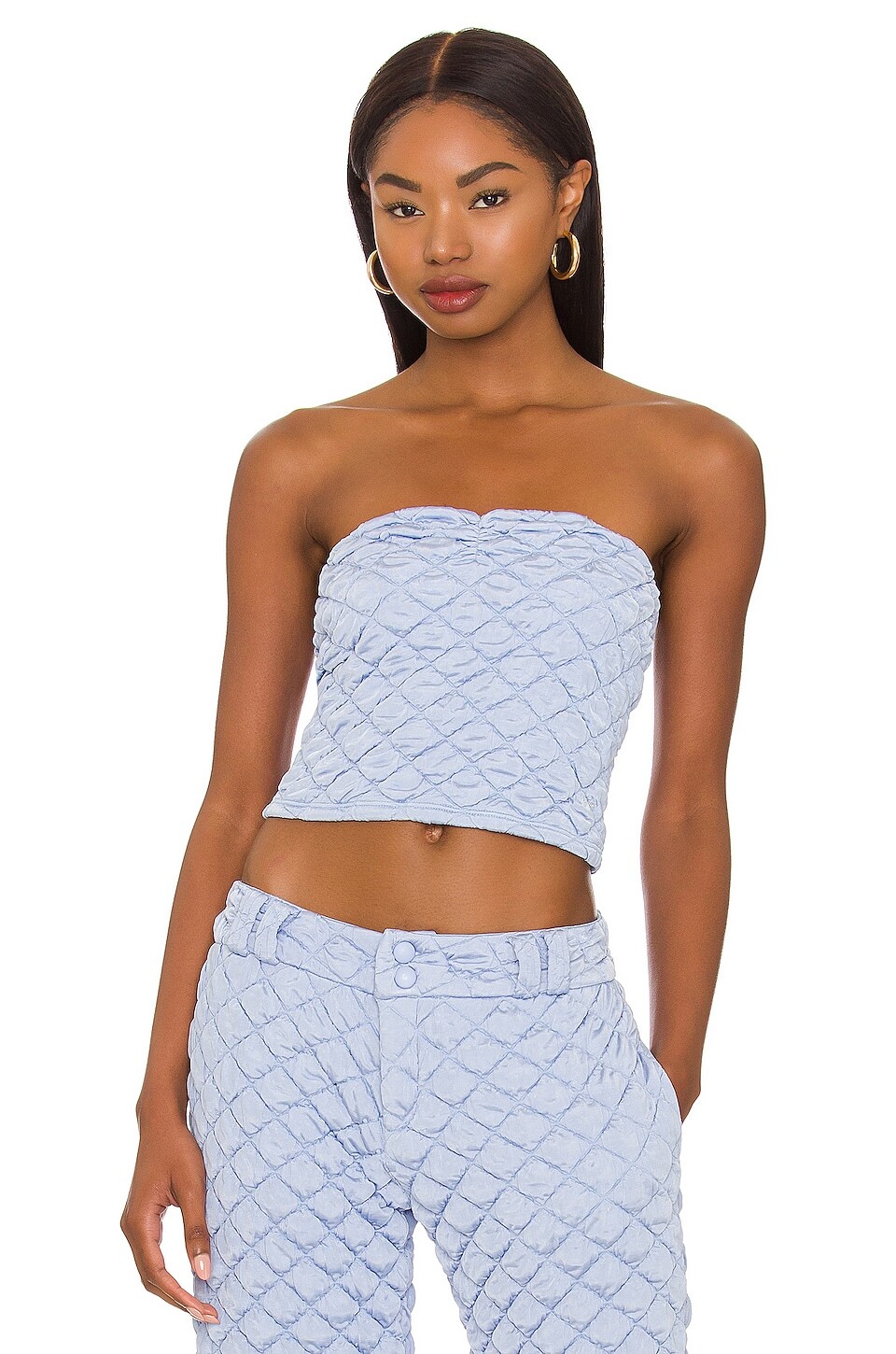 

Топ Frankies Bikinis Lani Puff, цвет Baby Blue