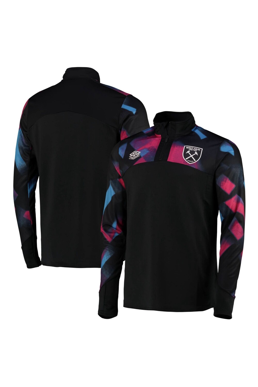 

Разминочная футболка West Ham United Away с короткой молнией Umbro, черный