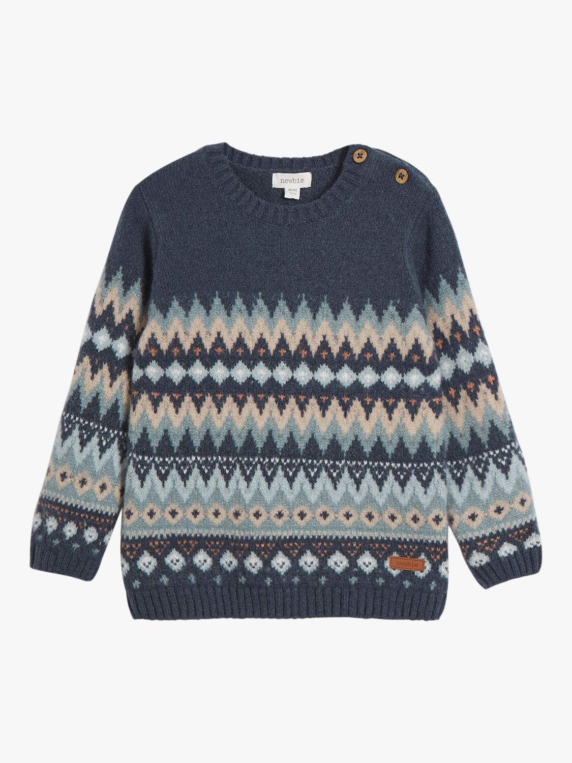 

Детский жаккардовый джемпер Fair Isle для новичков, Blue Nights