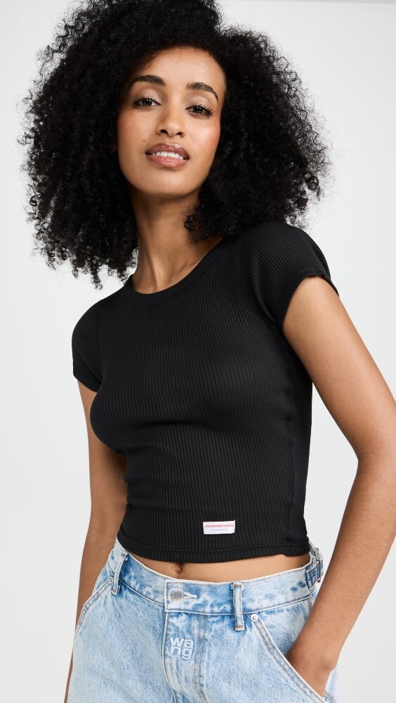 

Футболка Alexander Wang Short Sleeve Crew Neck, черный