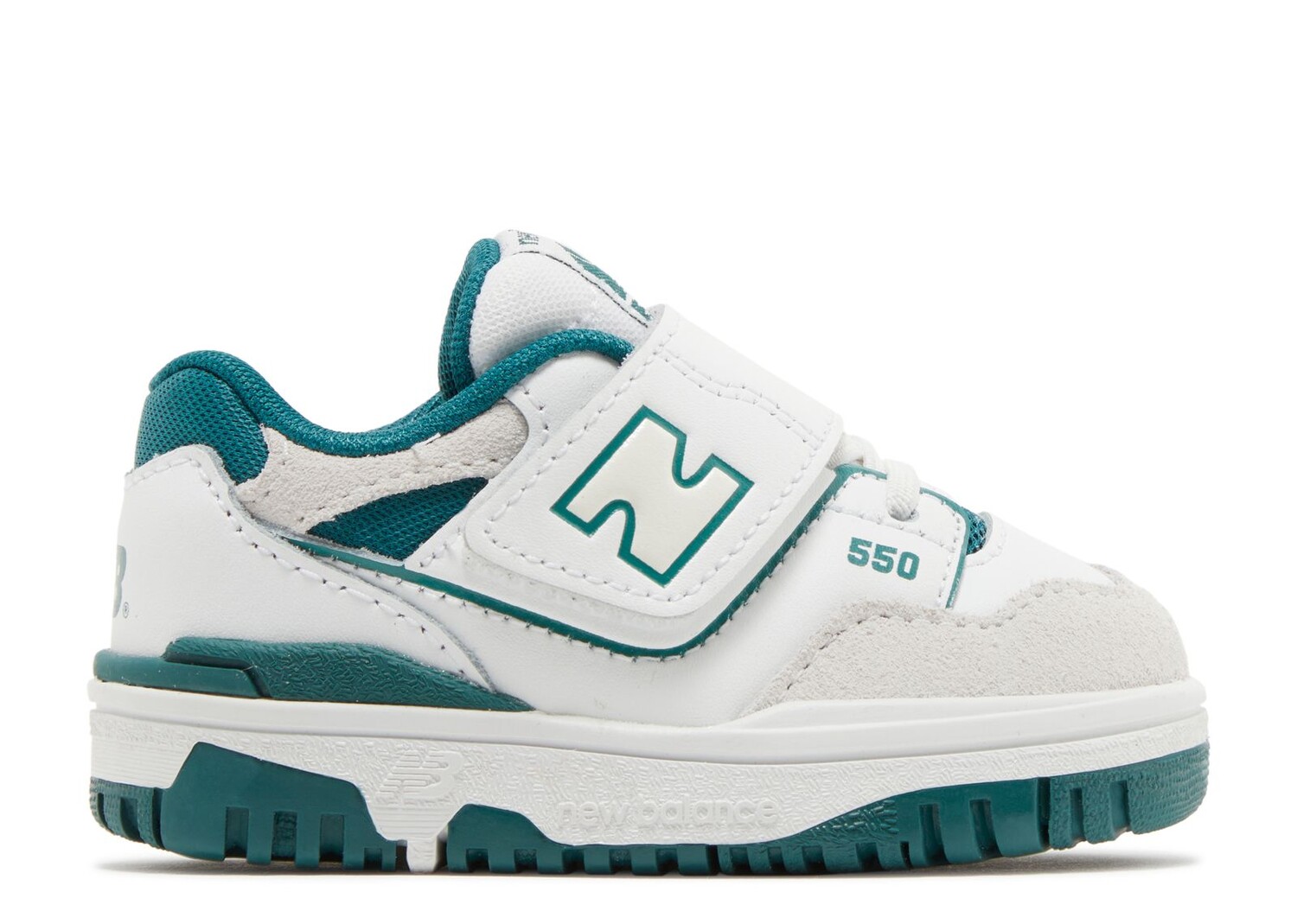 

Кроссовки New Balance 550 Bungee Lace Top Strap Toddler 'White Vintage Teal', белый