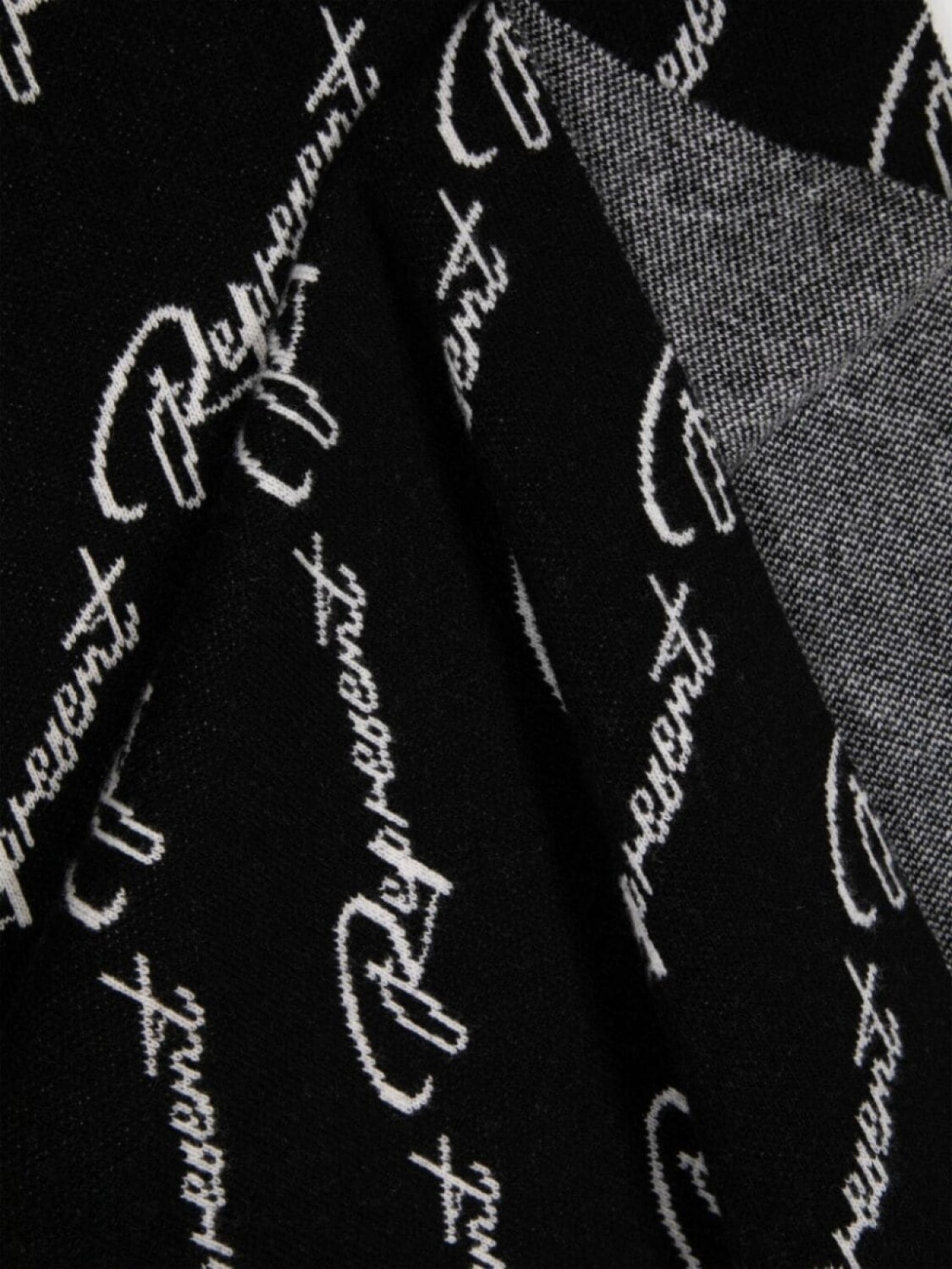 

Represent шарф из шерсти с логотипом, интарсия, черный