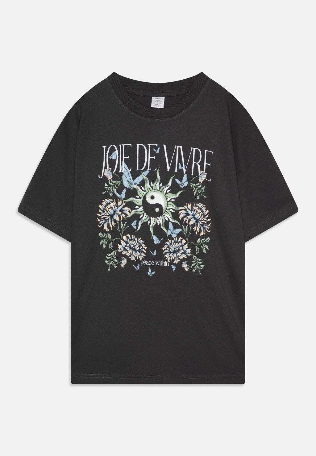 

Футболка с принтом Oversized Mystic Yin Yang Lindex, цвет grey