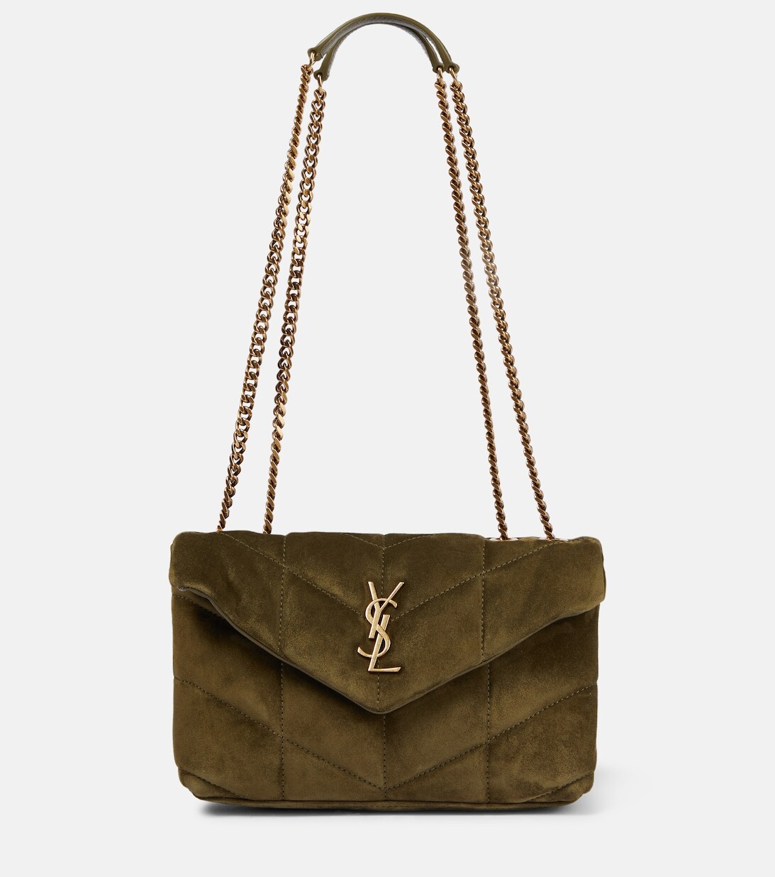 

Замшевая сумка на плечо Puffer Toy Saint Laurent, зеленый
