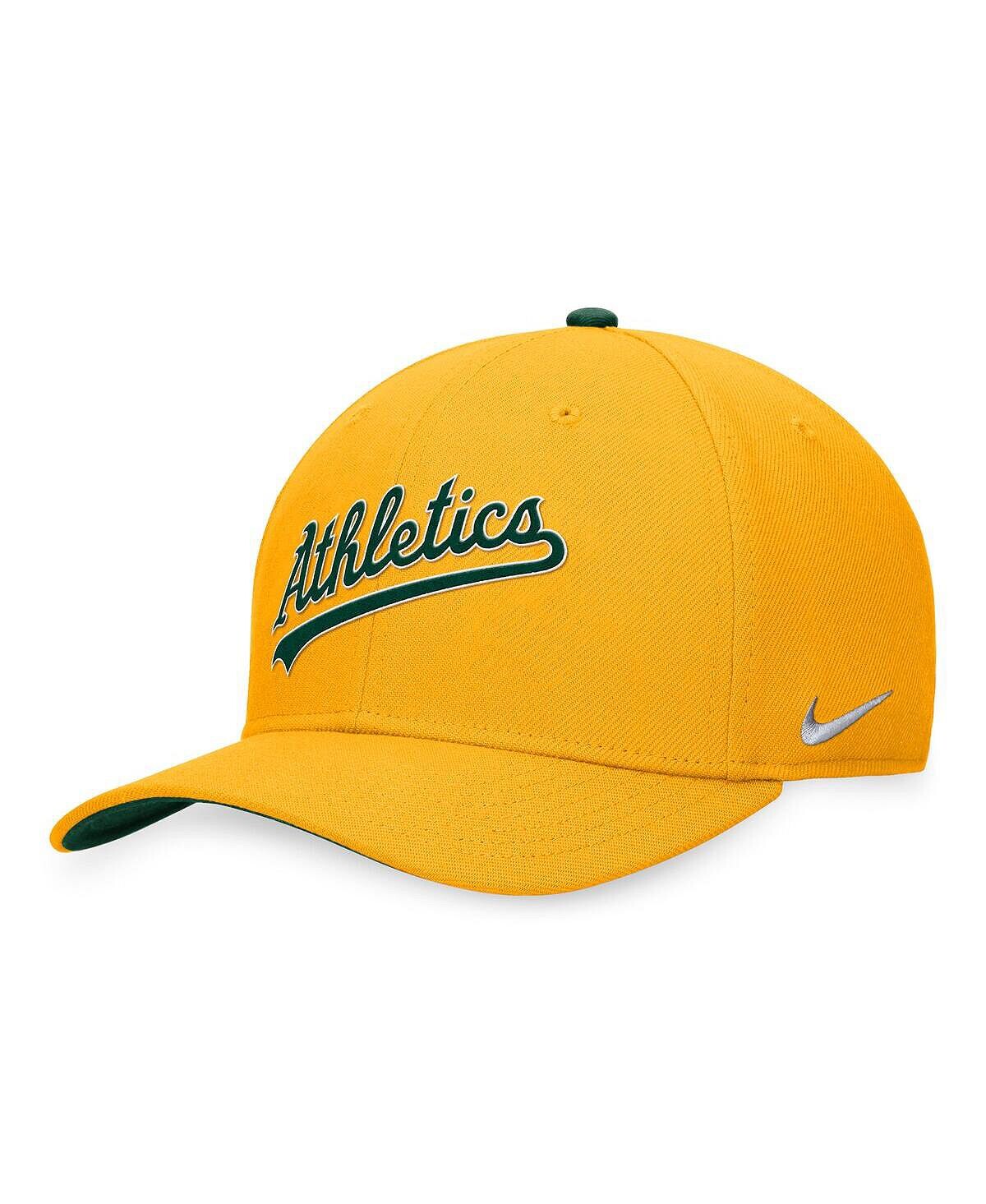 

Мужская гибкая кепка с логотипом Swoosh Performance Oakland Athletics Classic99 золотого цвета Nike