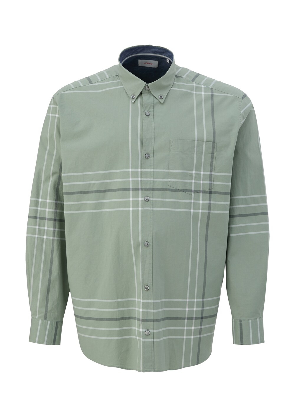 Комфортная рубашка на пуговицах s.Oliver Men Big Sizes, хаки/пастельный зеленый цена и фото