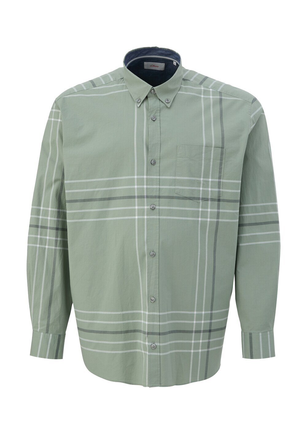 

Комфортная рубашка на пуговицах s.Oliver Men Big Sizes, хаки/пастельный зеленый
