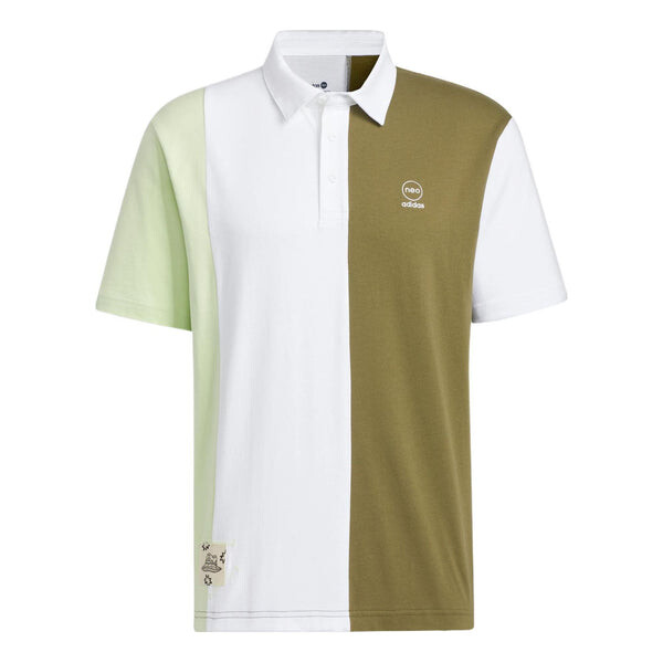 

Футболка adidas neo Colorblock Casual Short Sleeve Polo Shirt Green White, зеленый