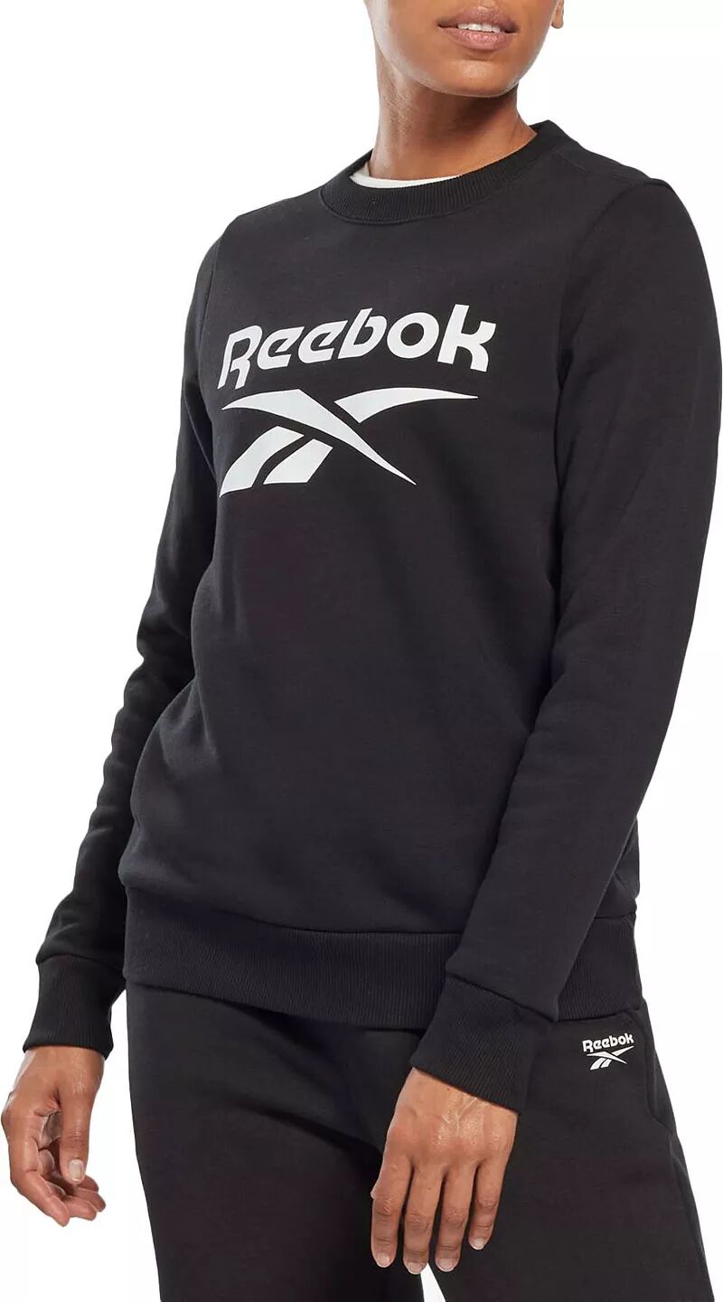 

Женская флисовая толстовка с круглым вырезом Reebok Identity с большим логотипом, черный