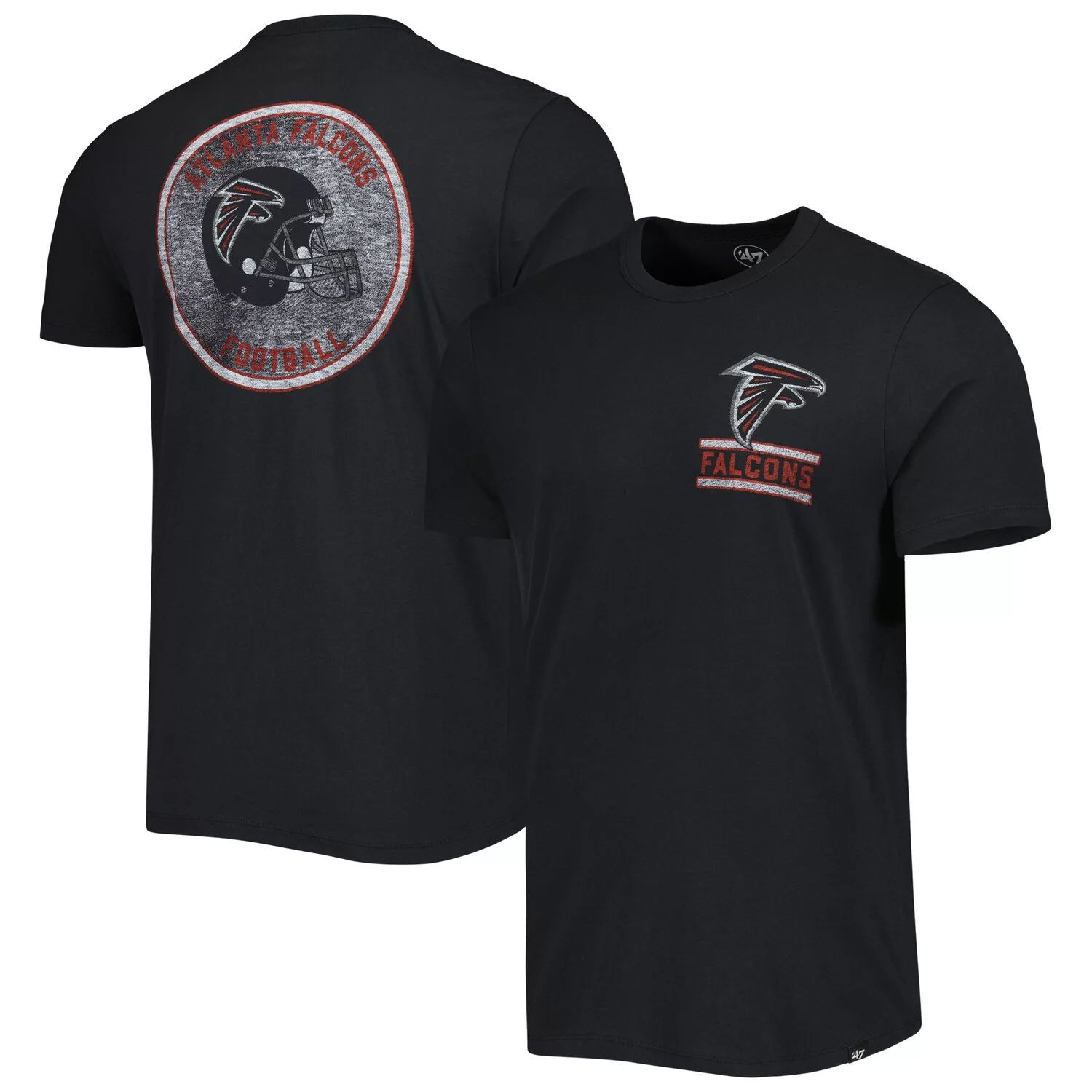 Мужская черная футболка Atlanta Falcons Open Field Franklin '47