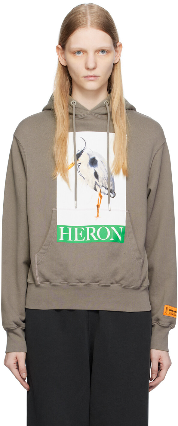 

Серый худи с графическим рисунком Heron Preston