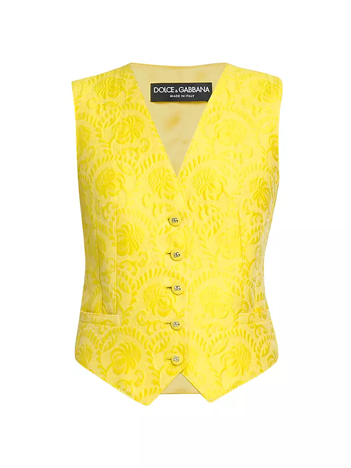 

Жилет с цветочной вышивкой Dolce&Gabbana, цвет giallo