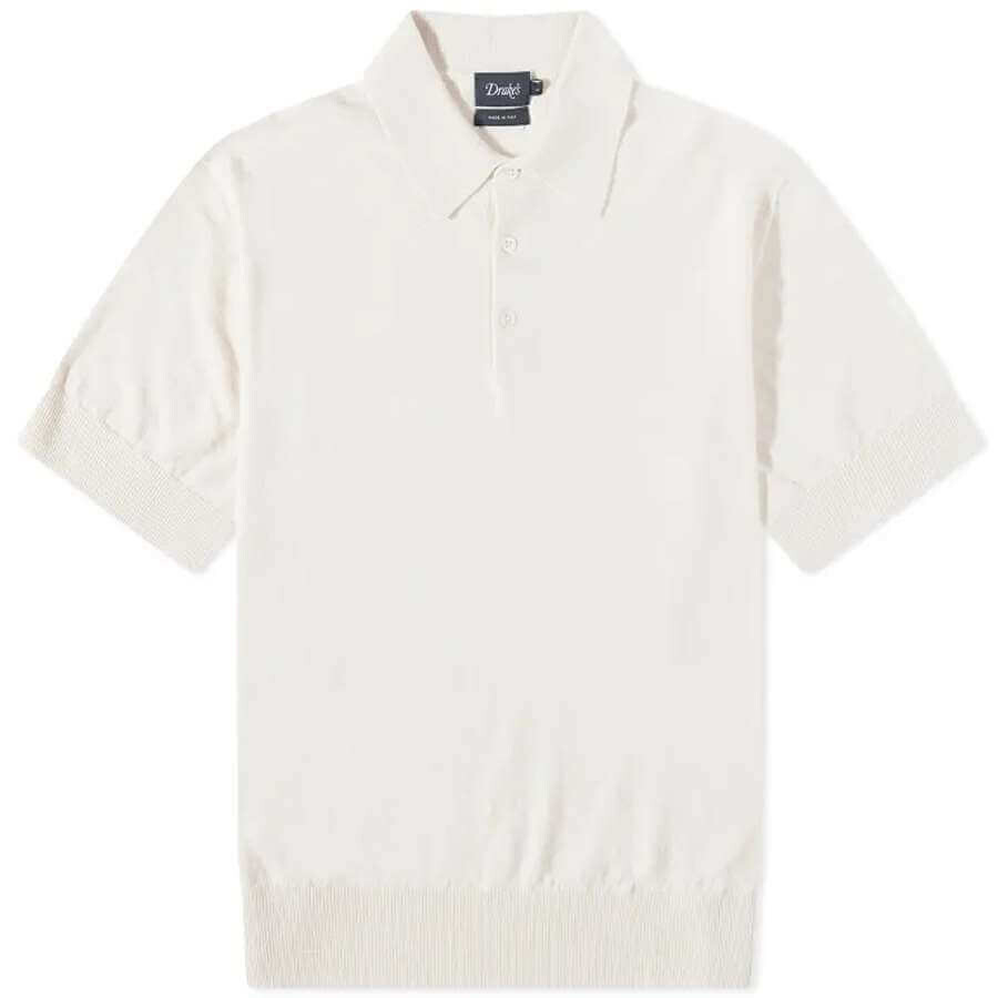 

Футболка-поло Drake's Cotton-Linen Knitted Polo, кремовый, Бежевый