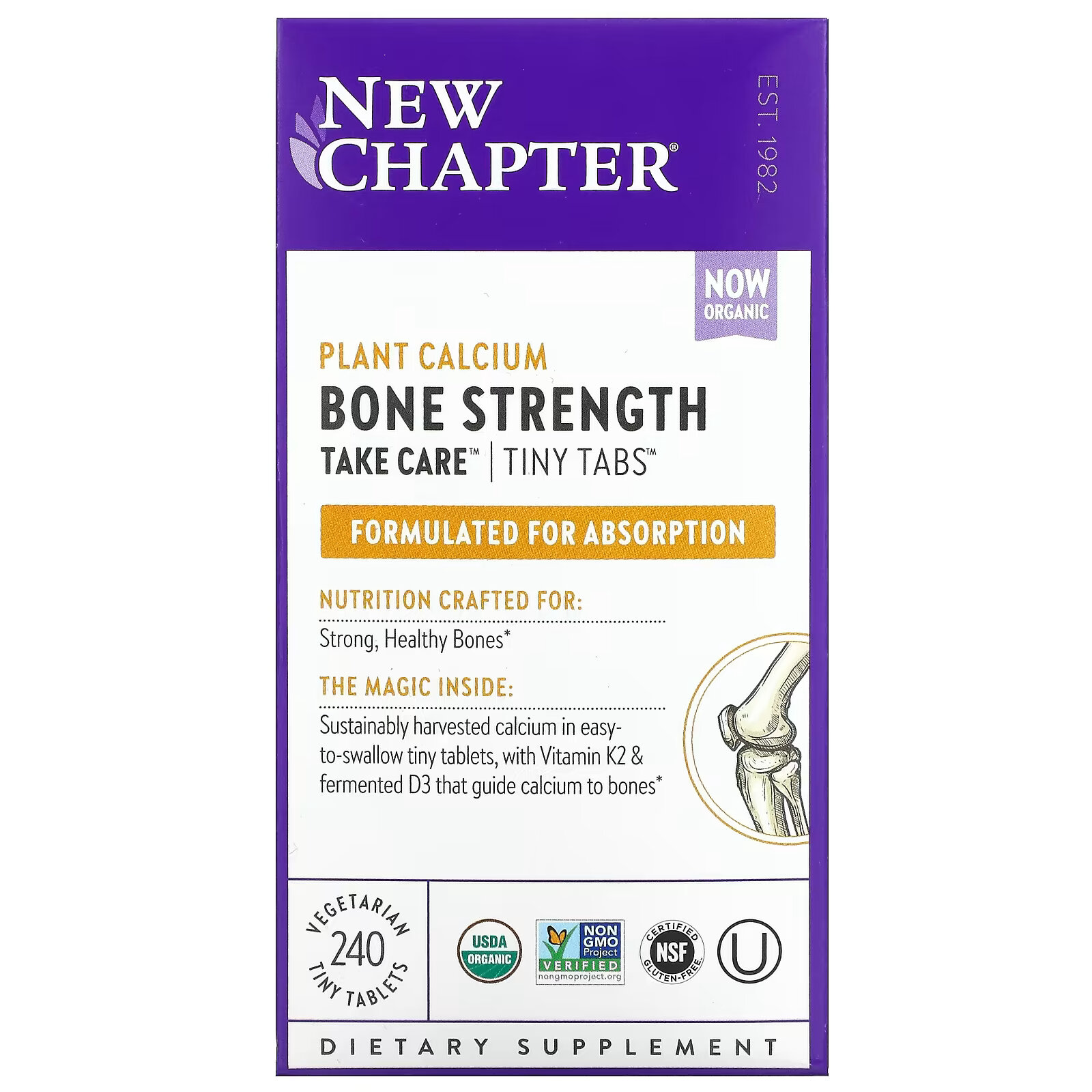 New Chapter, Bone Strength Take Care, добавка для укрепления костей с растительным кальцием, 240 вегетарианских мини-таблеток растительный кальций new chapter take care для укрепления костей 180 вегетарианских тонких таблеток