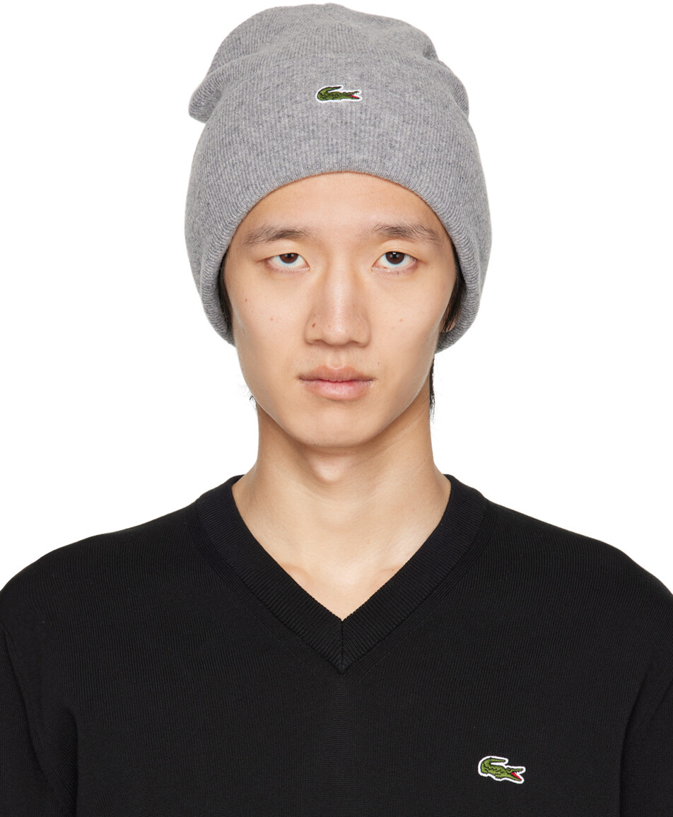 

Серая шерстяная шапка Lacoste
