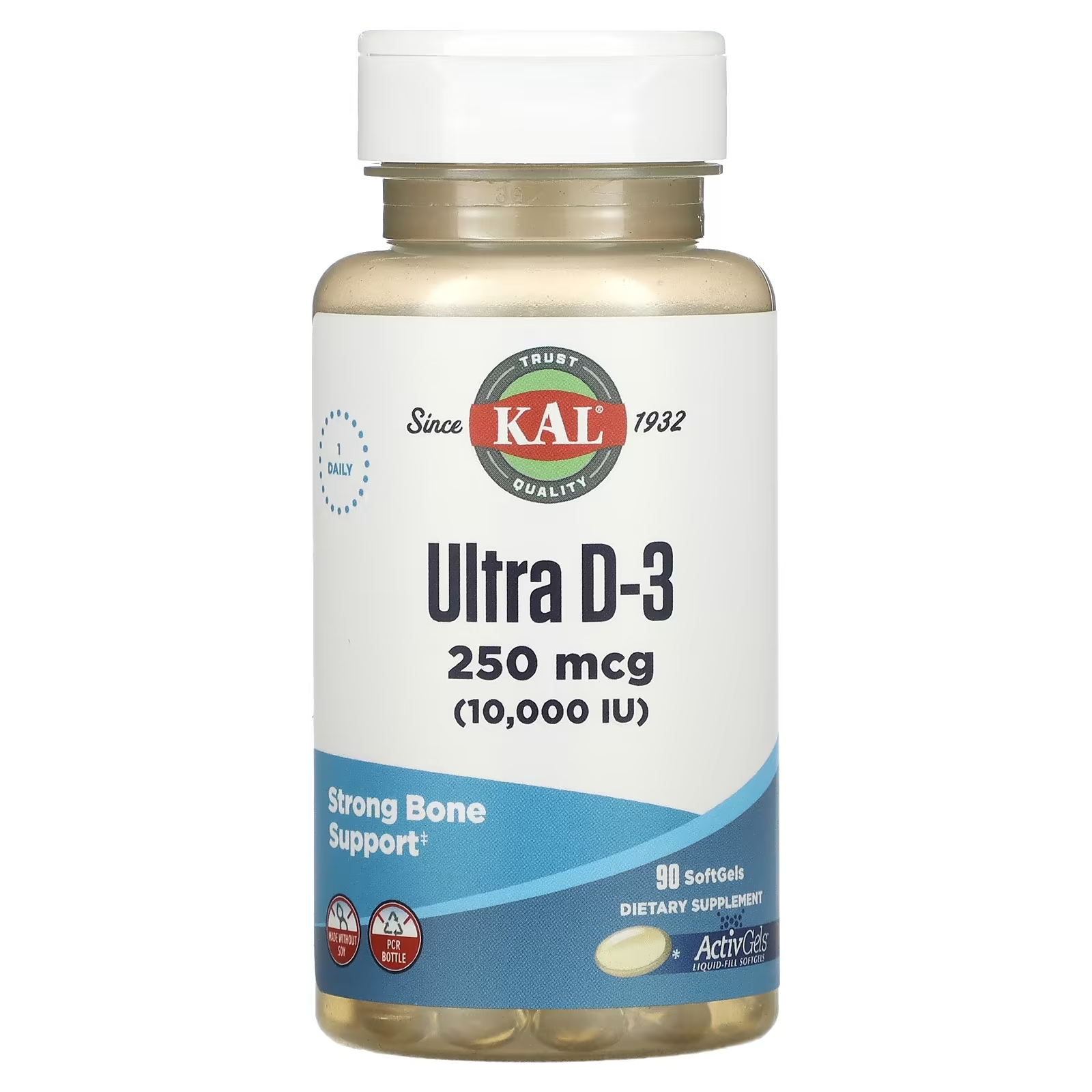 KAL ультравитамин D3 250 мкг 10 000 МЕ, 90 капсул kal ultra d 3 витамин d3 с нейтральным вкусом 250 мкг 10 000 ме 90 мини таблеток