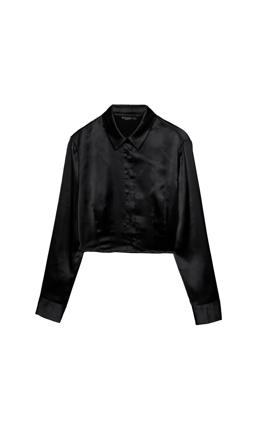 

Короткая атласная рубашка с защипами Stradivarius
