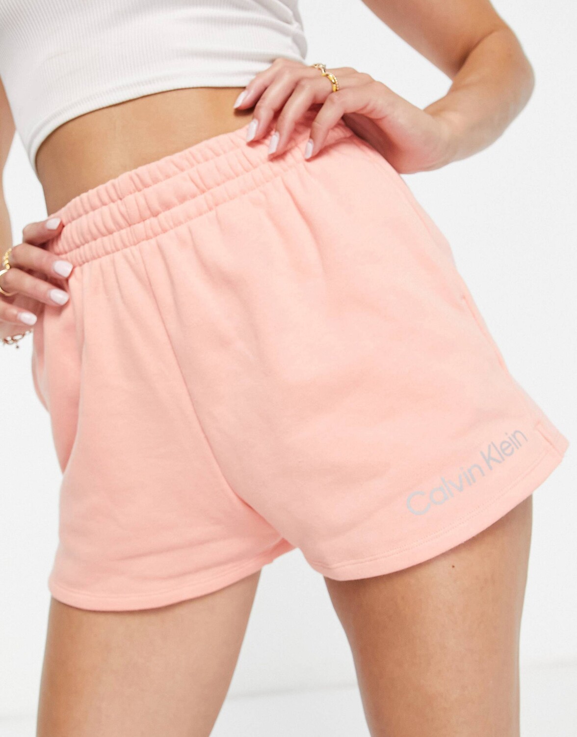 

Розовые трикотажные шорты с логотипом Calvin Klein Performance, Розовый