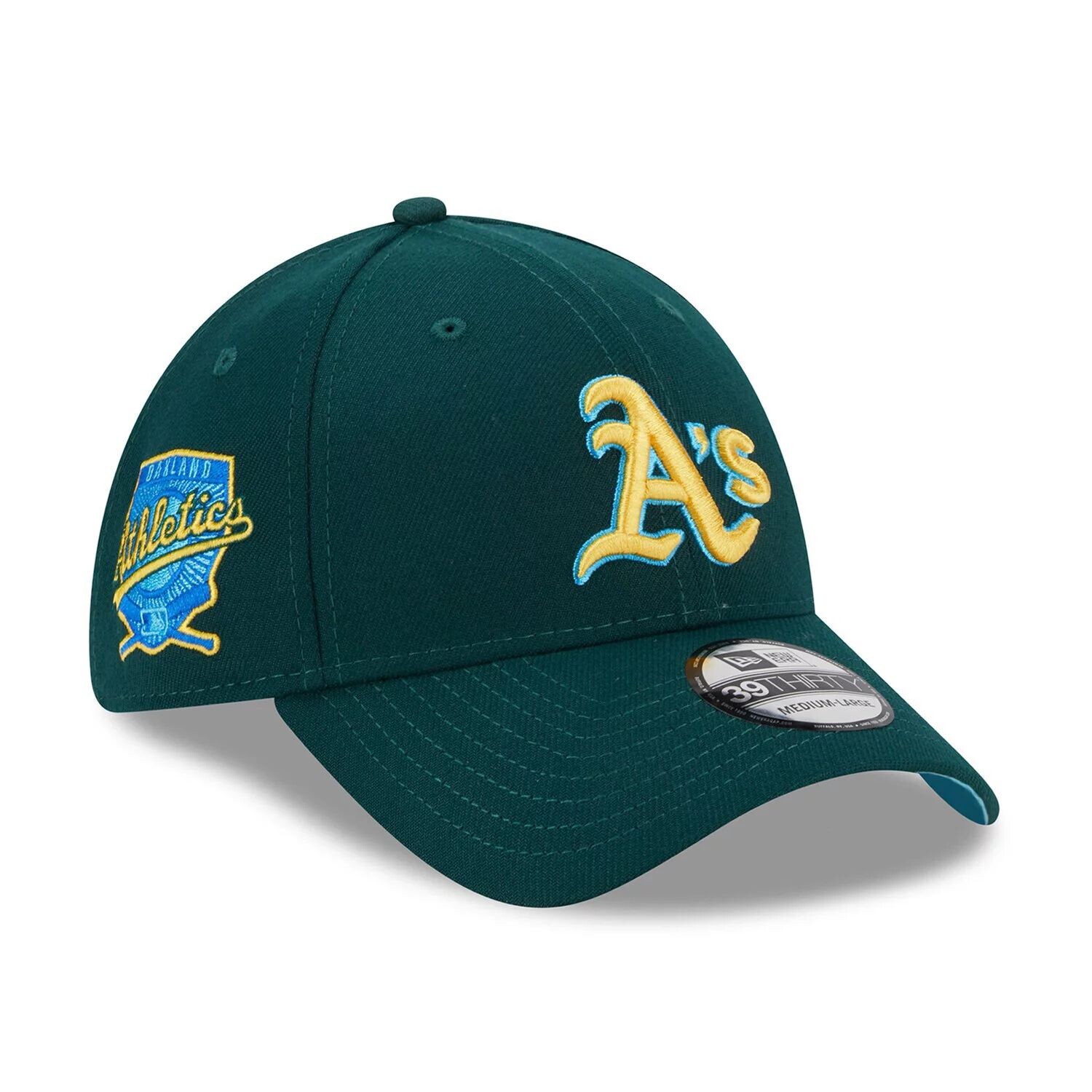

Мужская гибкая кепка New Era Green Oakland Athletics 2023 MLB Father's Day 39THIRTY