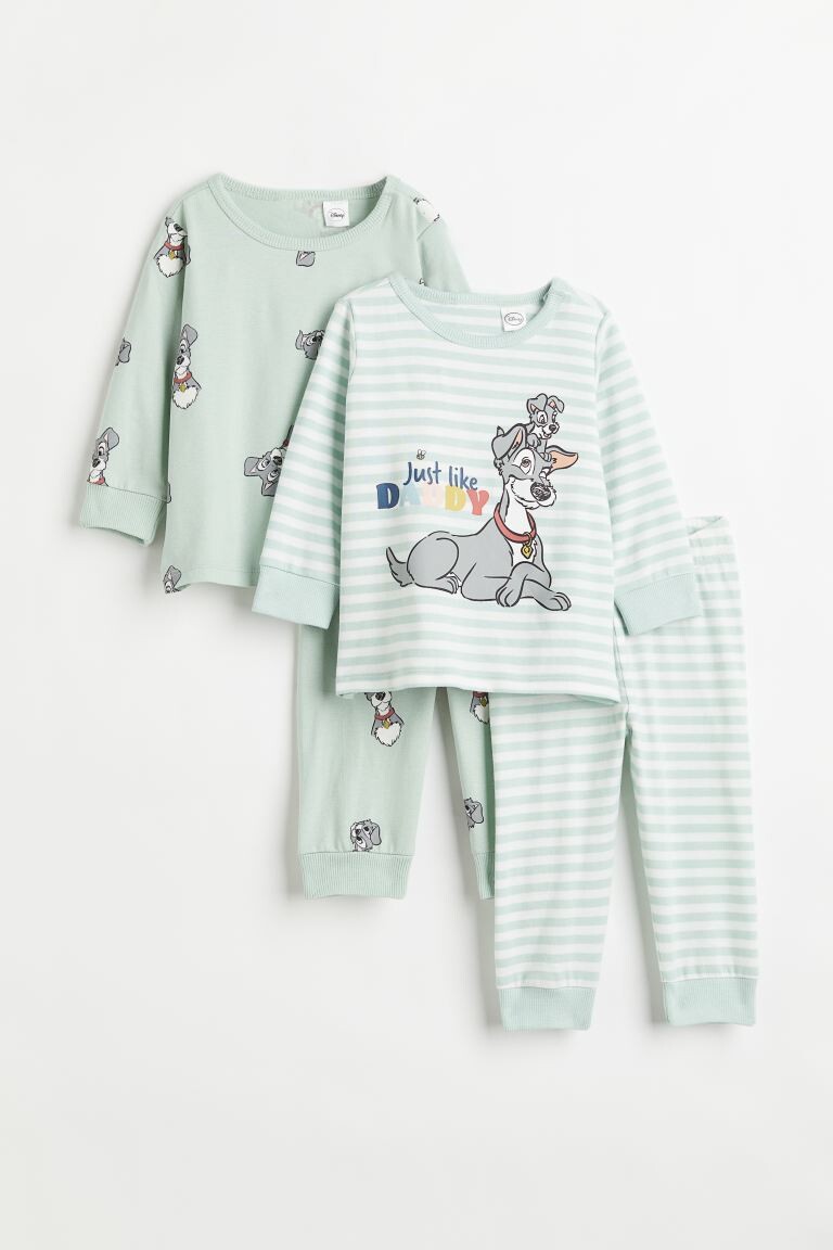 

Комплект из 2 пижам из джерси H&M, бирюзовый/леди и бродяга