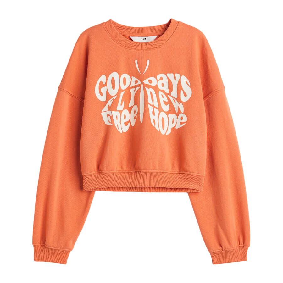 

Свитшот H&M Butterfly Oversized, оранжевый