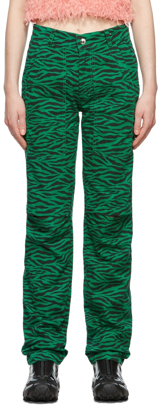 

Зеленые и черные джинсы Zebra Carpenter KkCo