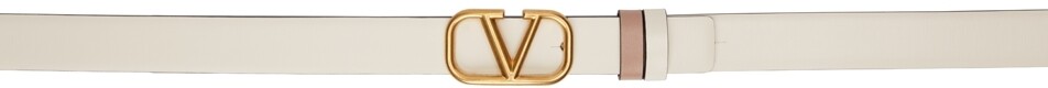 

Двусторонний бело-розовый ремень с логотипом VLogo Valentino Garavani