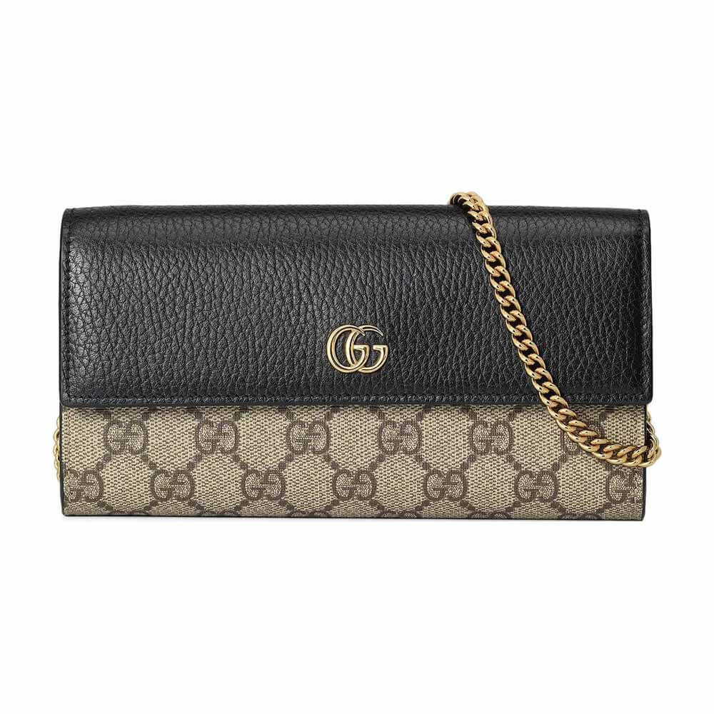 

Кошелек Gucci GG Marmont Chain, черный/бежевый