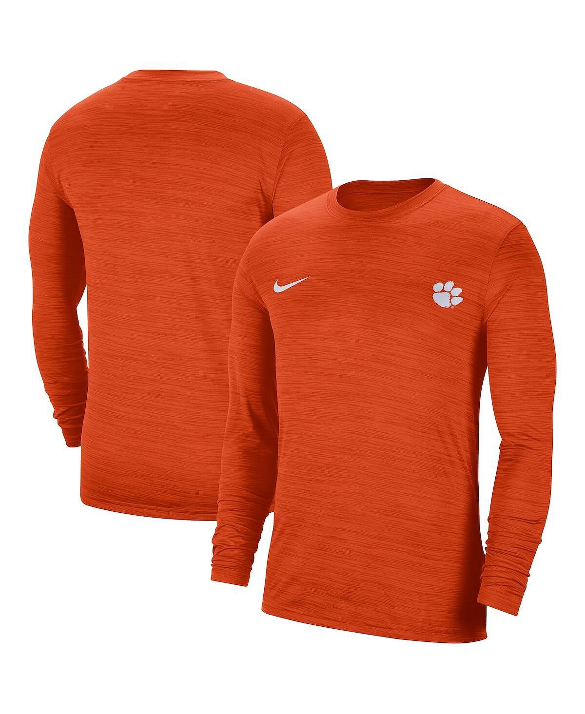 

Мужская оранжевая футболка с длинным рукавом clemson tigers velocity legend performance Nike