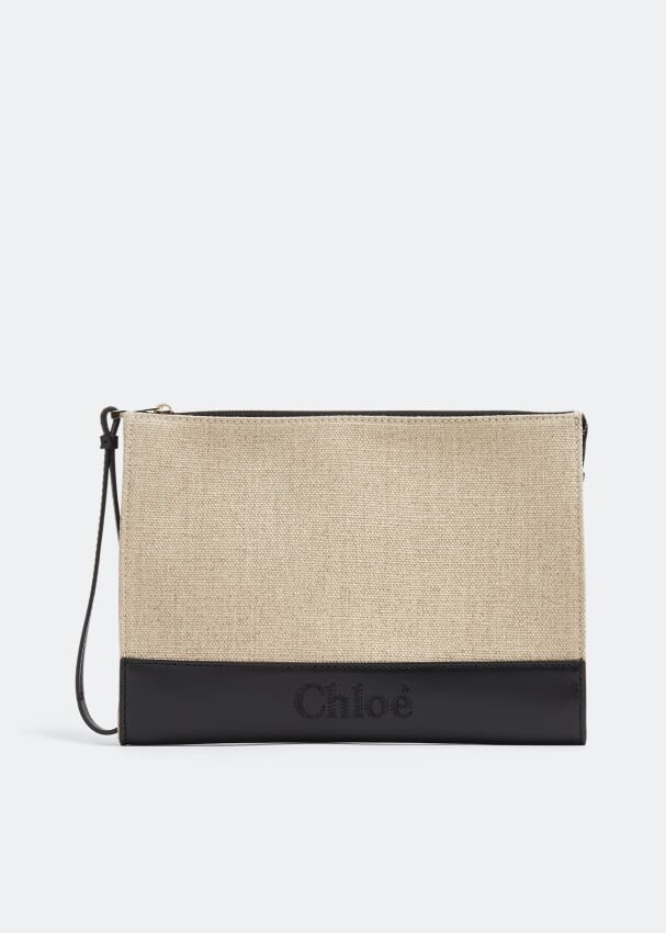 

Клатч CHLOÉ Chloé Sense zippered pouch, бежевый