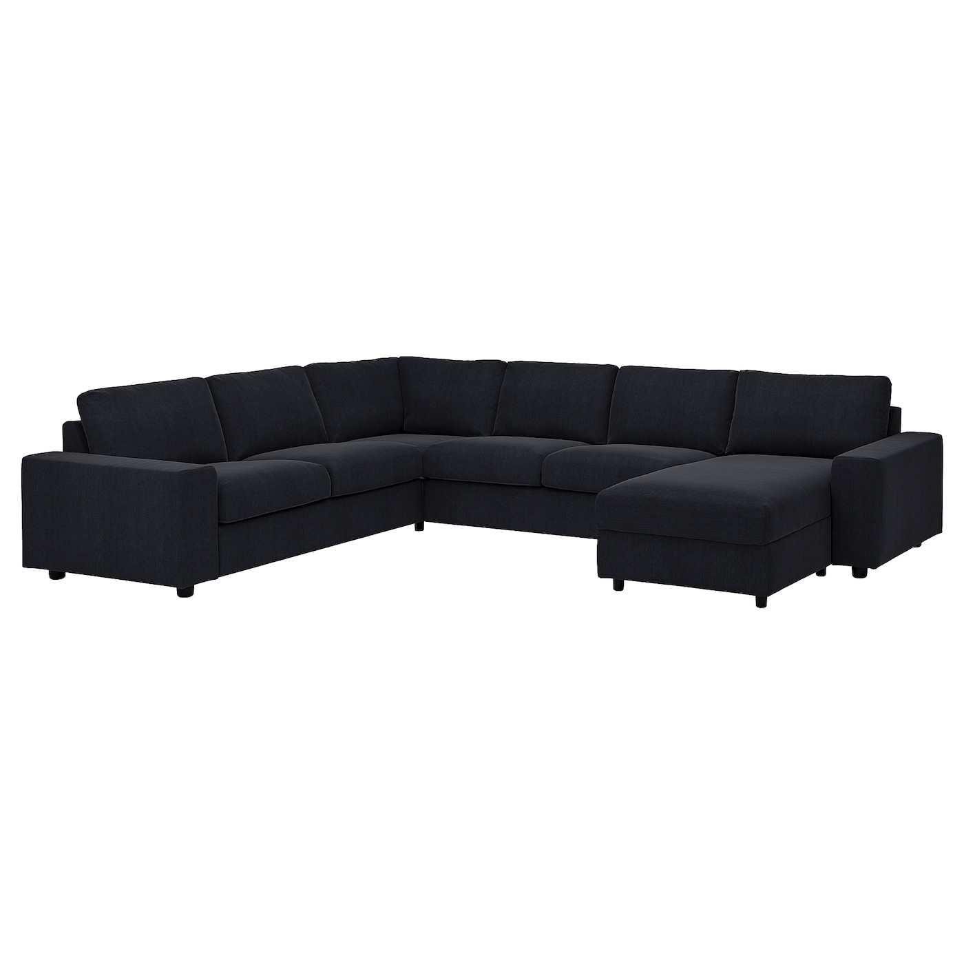ВИМЛЕ Диван угловой, 5-местный. диван+диван, с широкими подлокотниками/Saxemara черно-синий VIMLE IKEA диван офисный угловой стандартный