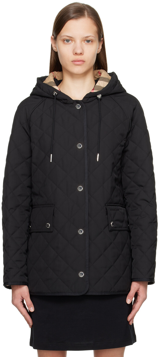 

Черная стеганая куртка Burberry, Черный