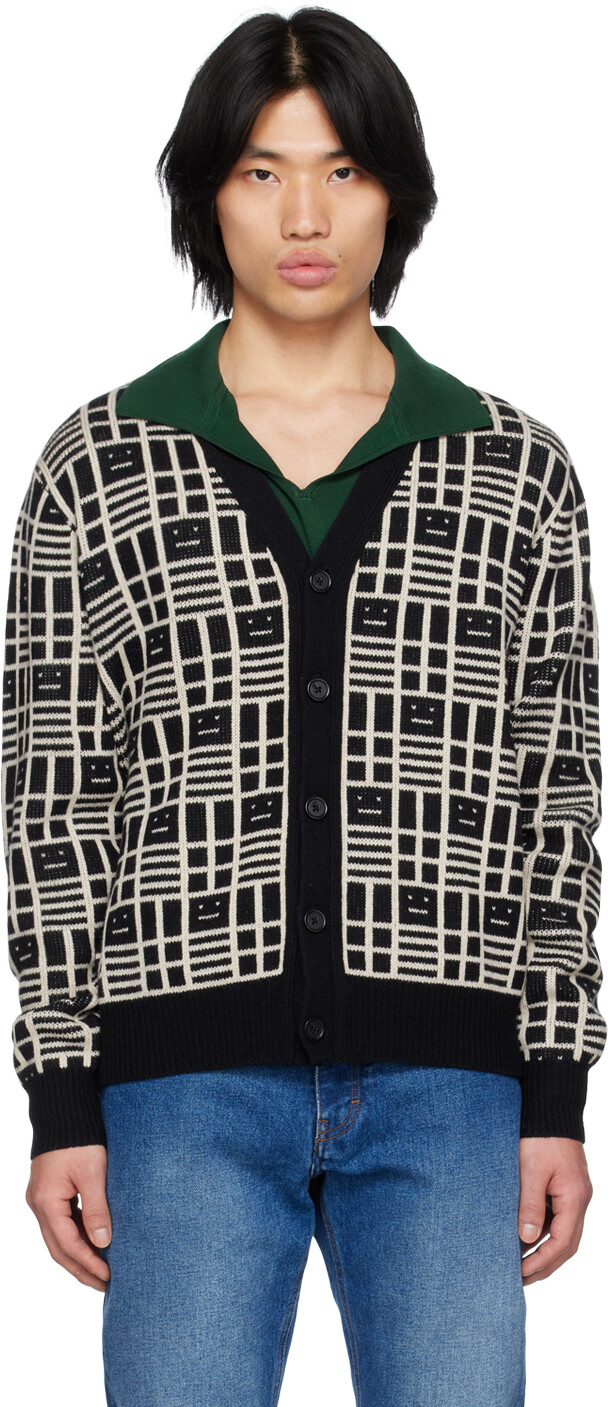 

Черный жаккардовый кардиган Acne Studios