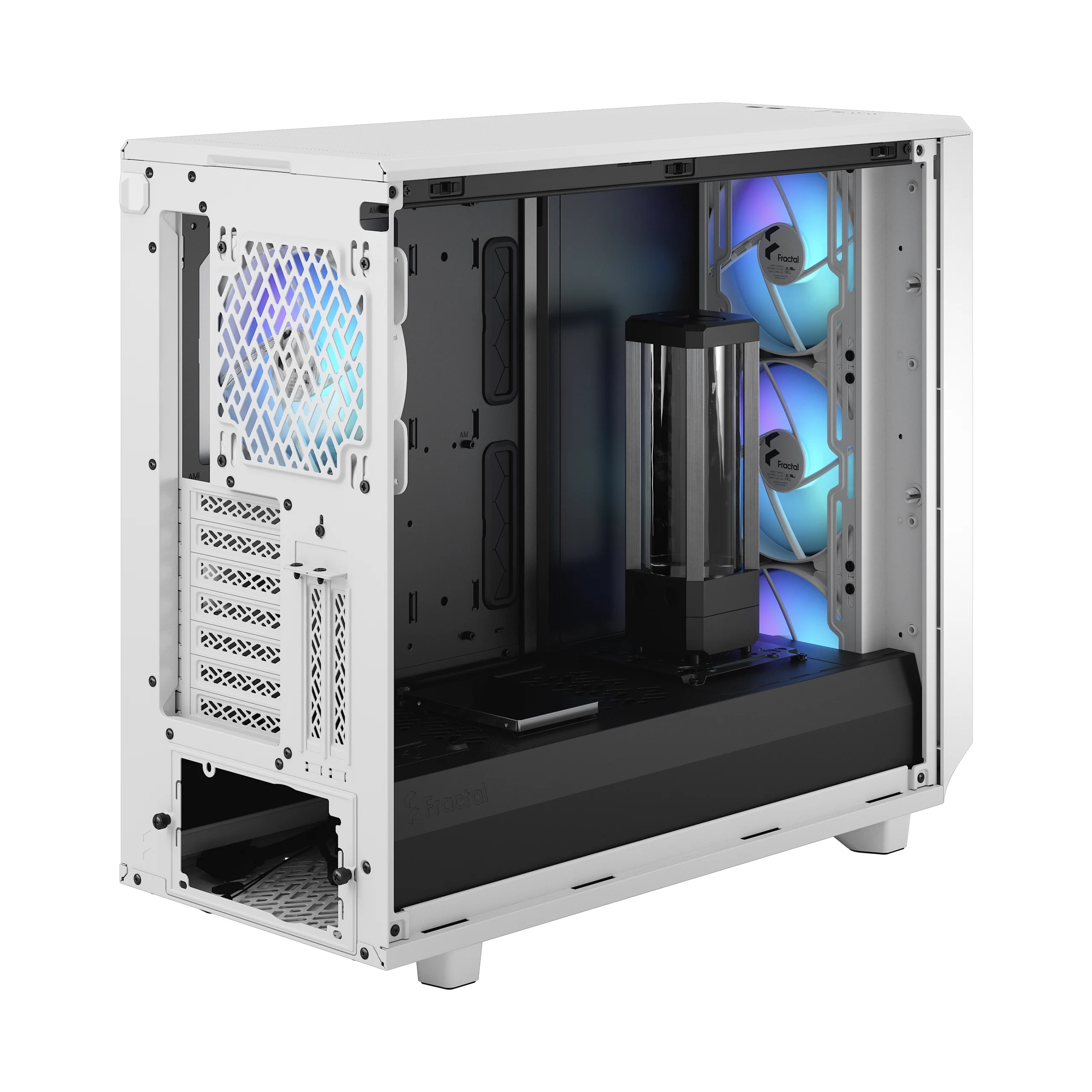 Корпус Fractal Design Meshify 2 RGB TG, Mid Tower, FD-C-MES2A-08, белый,  стекло прозрачное