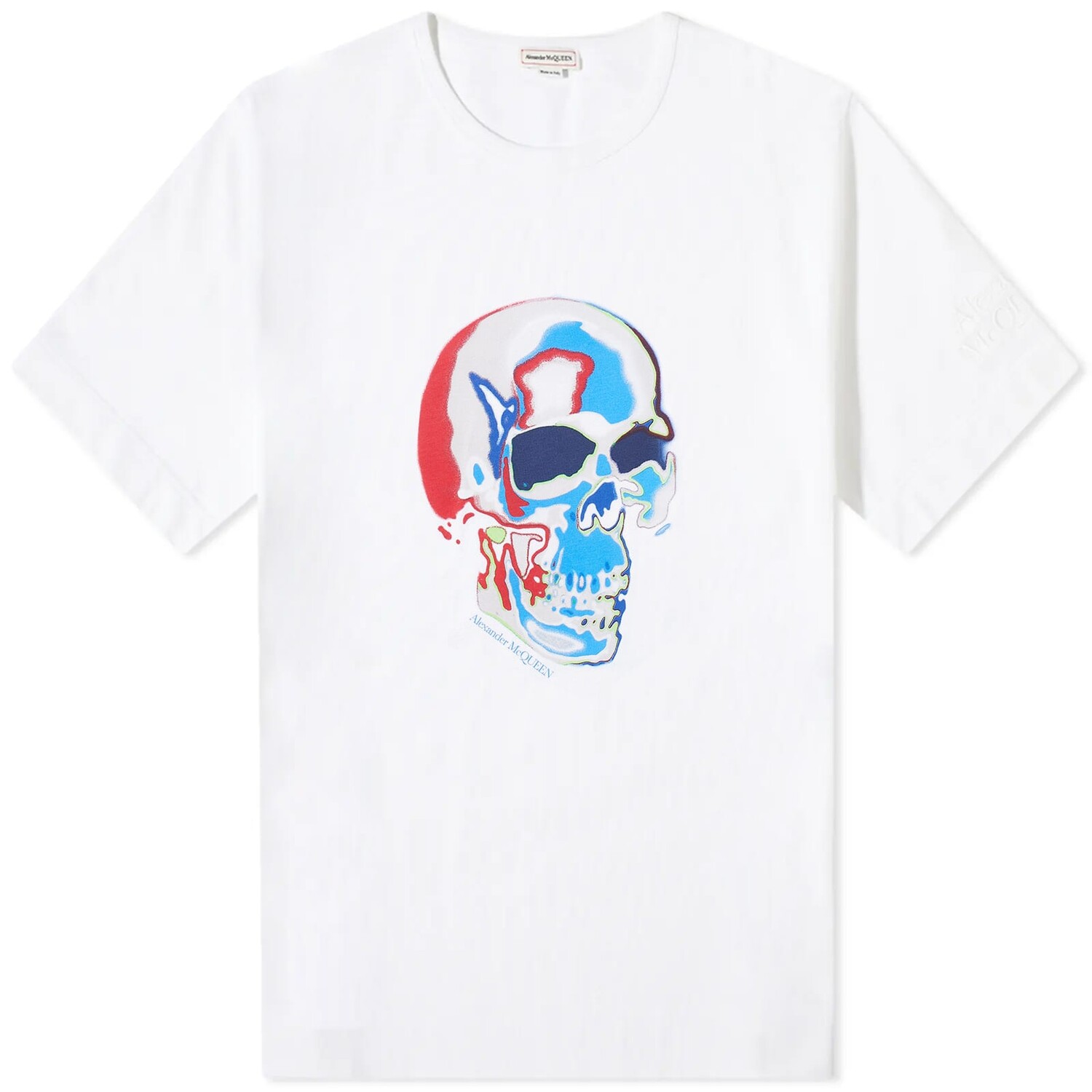 

Футболка Alexander McQueen Solarized Skull Print, белый