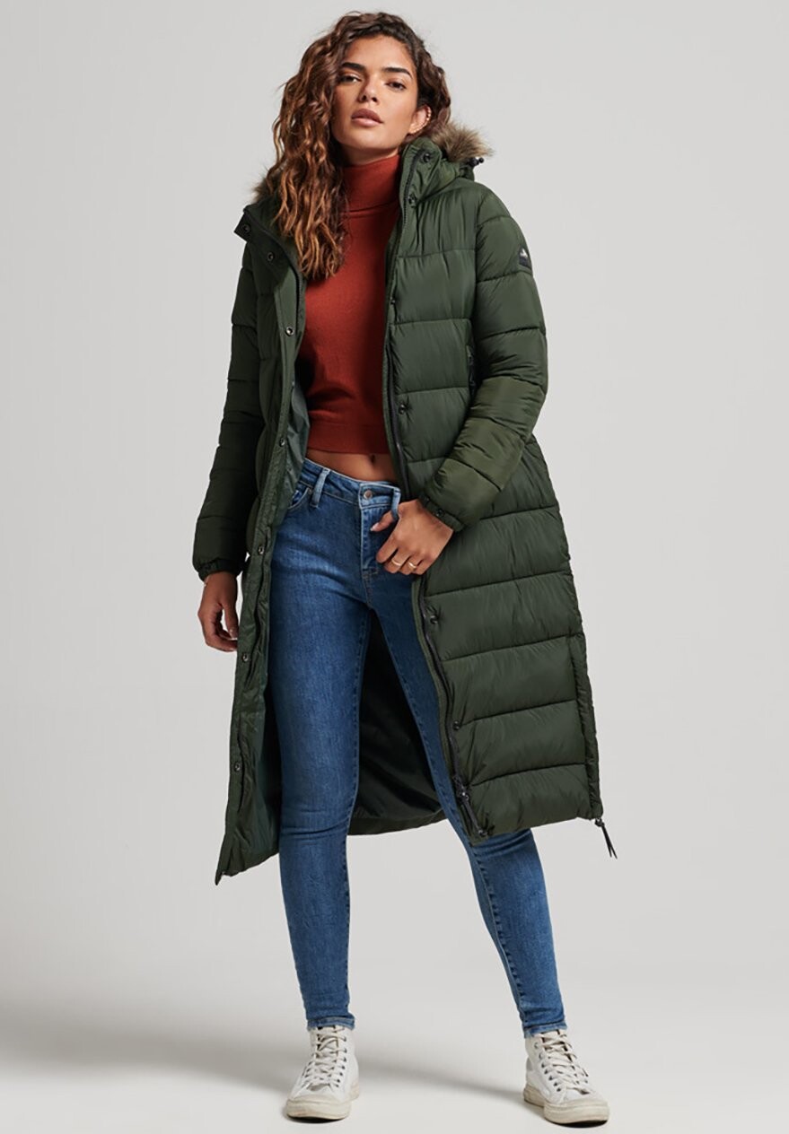 

Пальто зимнее Superdry, оливковый