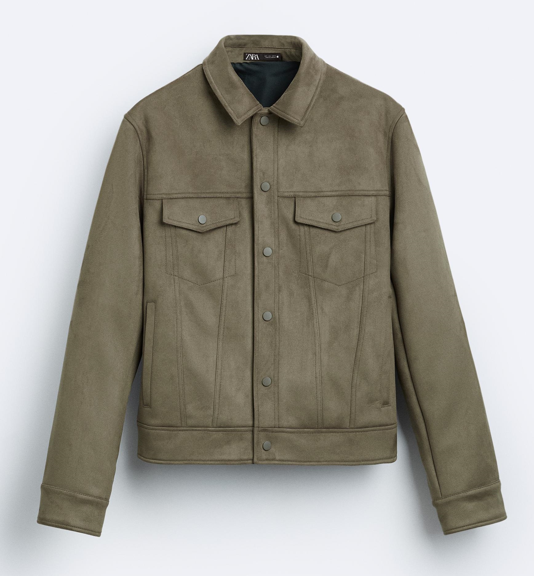 Куртка Zara Faux Suede, темно-бежевый куртка утепленная zara faux серо коричневый
