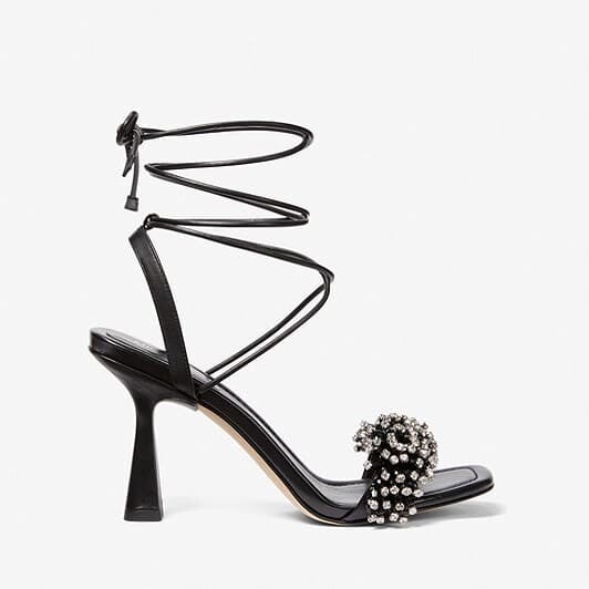 

Босоножки MICHAEL Michael Kors Lucia Embellished Leather Sandal, черный