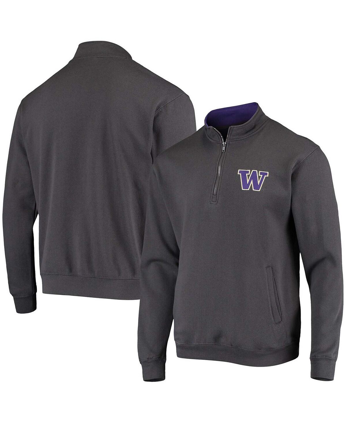 

Мужская темно-серая куртка washington huskies tortugas logo с молнией на четверть Colosseum, мульти