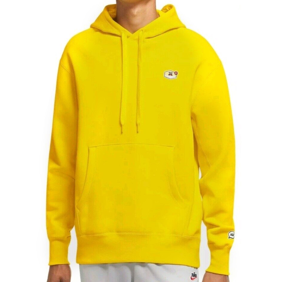 Худи Nike Sportswear Airmoji Embroidered Pattern Knit Fleece, желтый