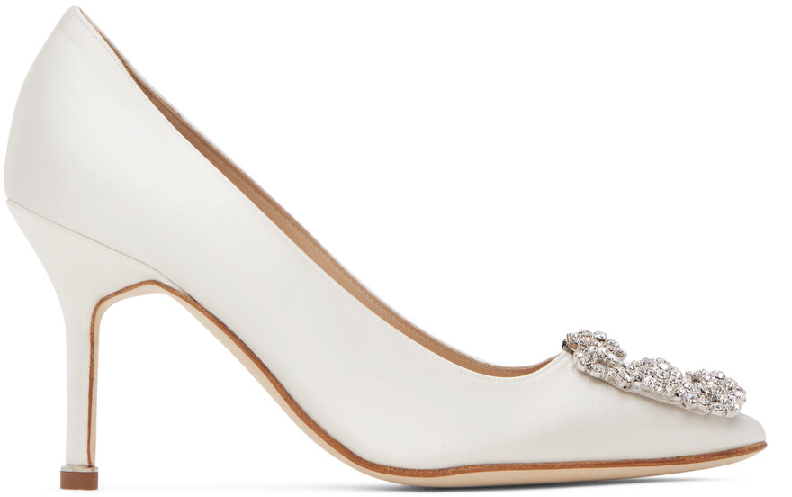 

Белые туфли на каблуке Hangisi 90 Manolo Blahnik, Белый