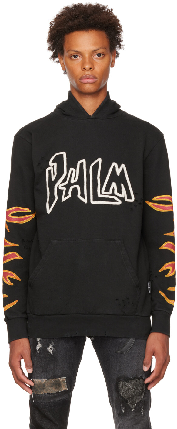 

Черный - Толстовка с капюшоном Graffiti Flames Palm Angels