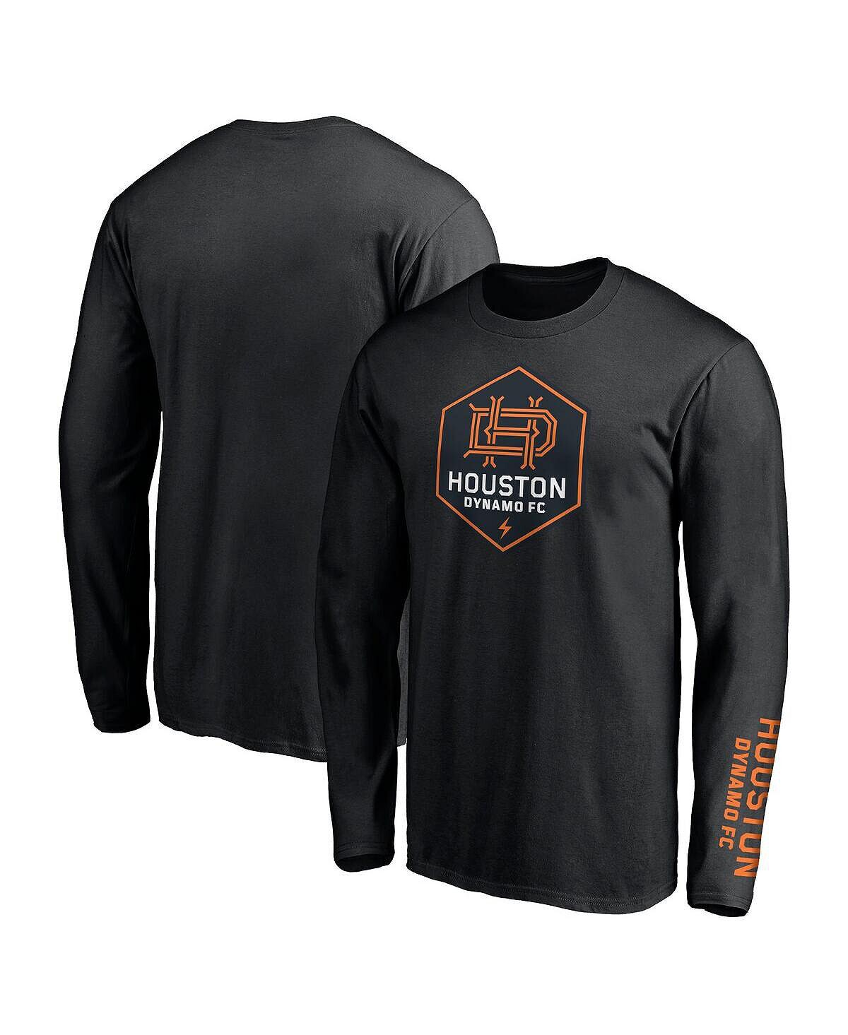 

Мужская фирменная черная футболка с длинным рукавом houston dynamo с логотипом Fanatics, черный