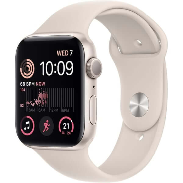 цена Умные часы Apple Watch Series SE Gen 2 (GPS), 44 мм, Starlight Aluminum Case/Starlight Sport Band - Regular