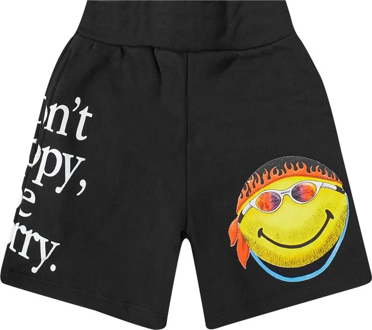 

Спортивные шорты Market Smiley Don't Happy, Be Worry Sweatshorts 'Black', черный