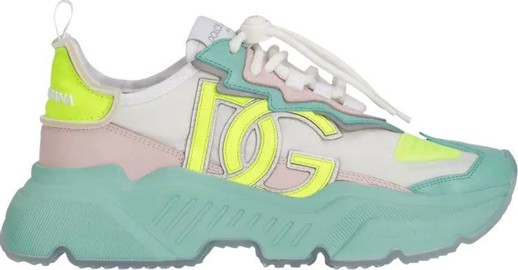 

Кроссовки Dolce & Gabbana Wmns Daymaster White Aqua Neon Yellow, бирюзовый