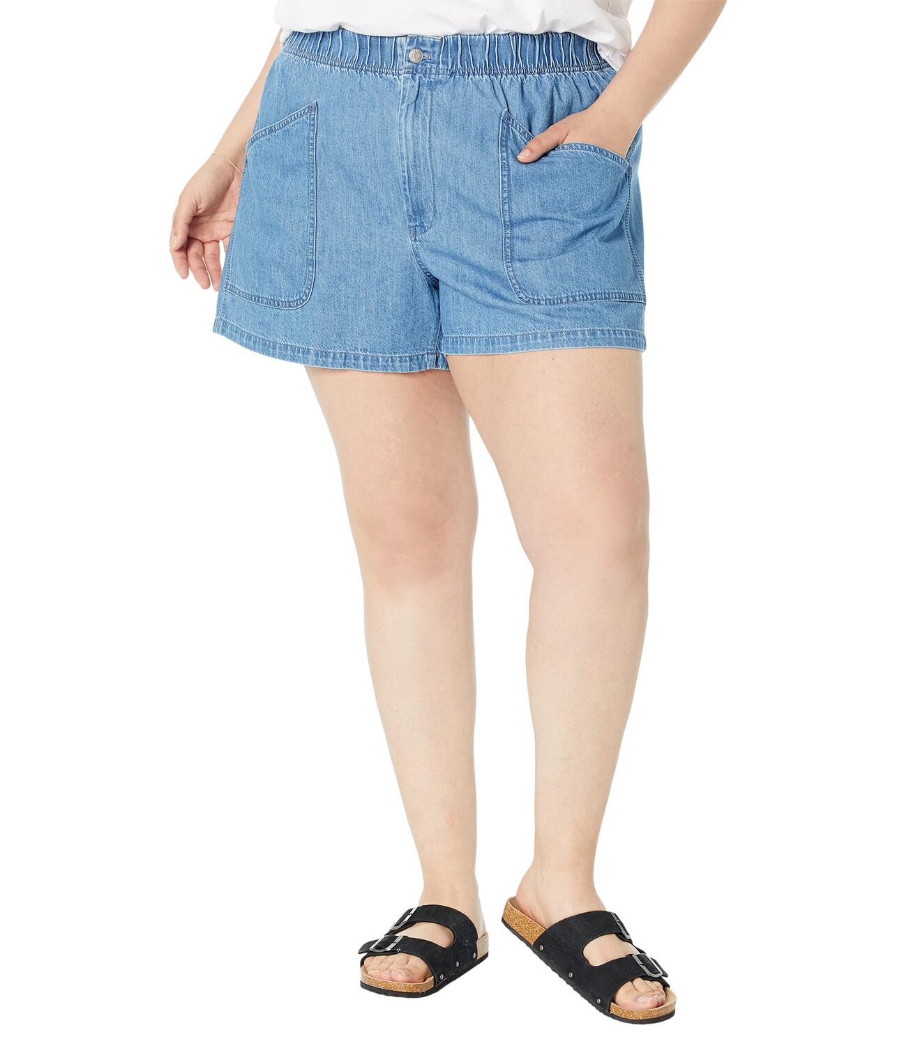 

Шорты Madewell, Plus Denim Pull-On Utility Shorts in Grandfield Wash