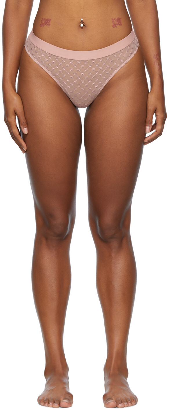 

Розовые прозрачные трусы Wolford